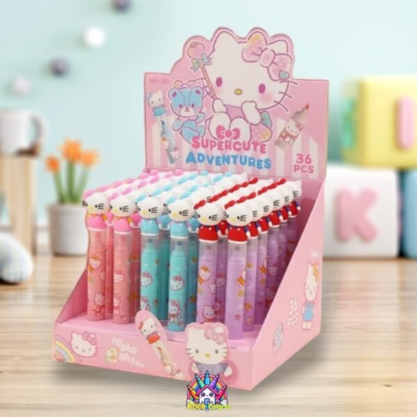 Resaltador Hello Kitty tres en uno x6 unidades