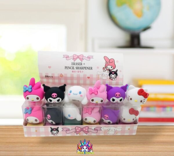 Tajalapiz con borrador sanrio x6 unidades