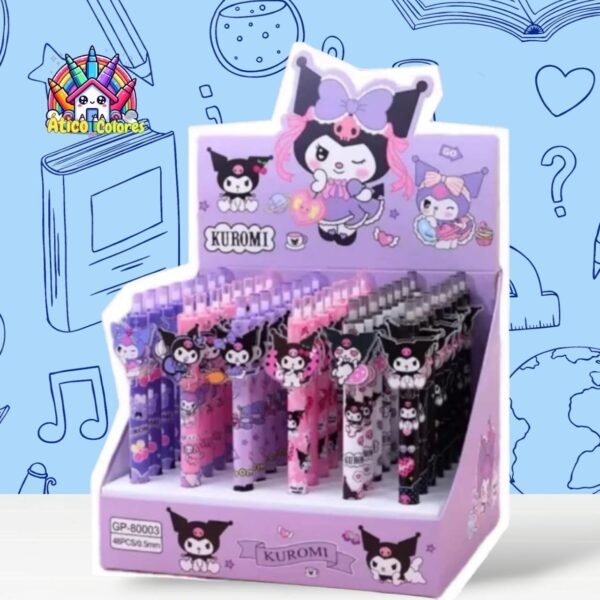 Esfero tinta gel 3D  kuromi X6 unidades