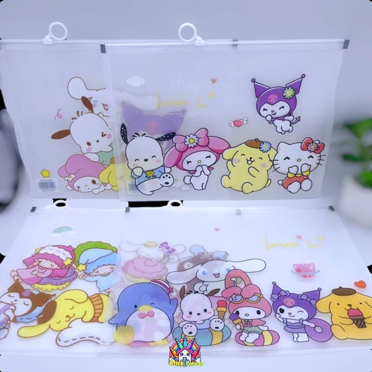 Carpeta sanrio set x4 unidades